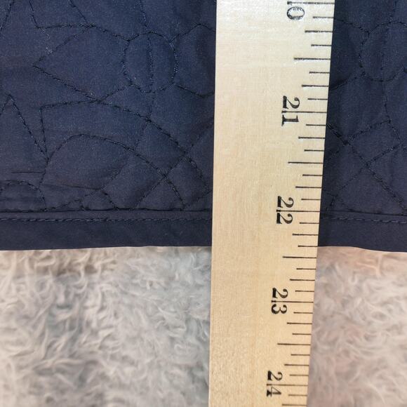 Zenergy By Chico's Vest Womens 2 Or Large Blue Quilted Zip Snap Mock Neck Lined - Picture 11 of 13